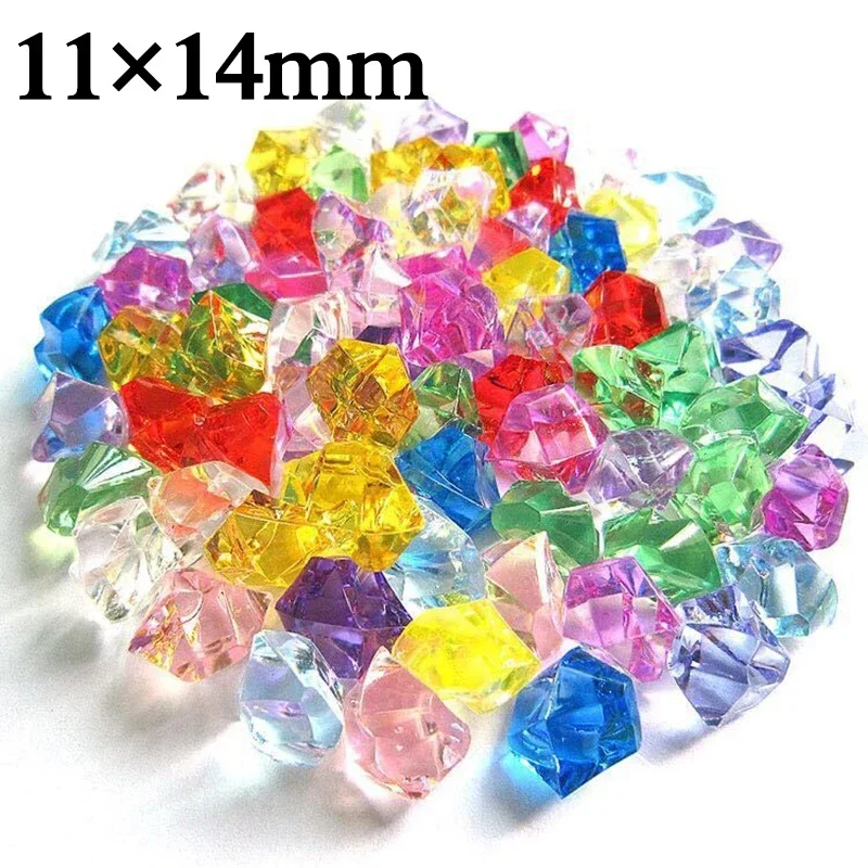 Fish Tank Gravel - 200 buah batu permata akrilik warna-warni