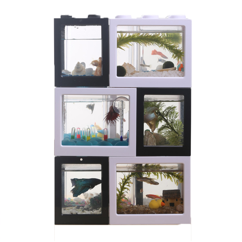 Akuarium Mini 7 Warna untuk Ik - Betta Fish Tank ulasan dan harga